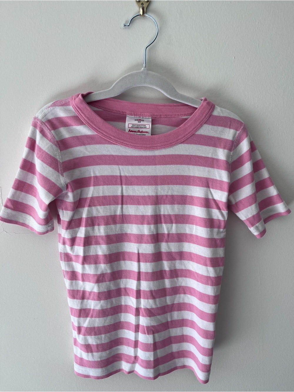 Hanna Andersson | Pink and White Striped Pajama Set with Shorts | Size 8